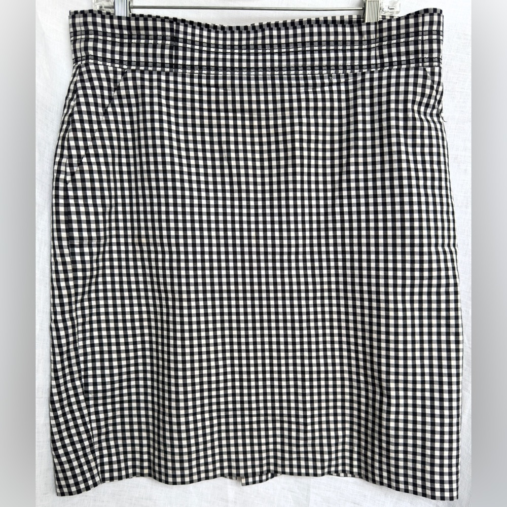 Ann Taylor Petite, Gingham Print Black‎ & White, Fully Lined Skirt, Size 12P
